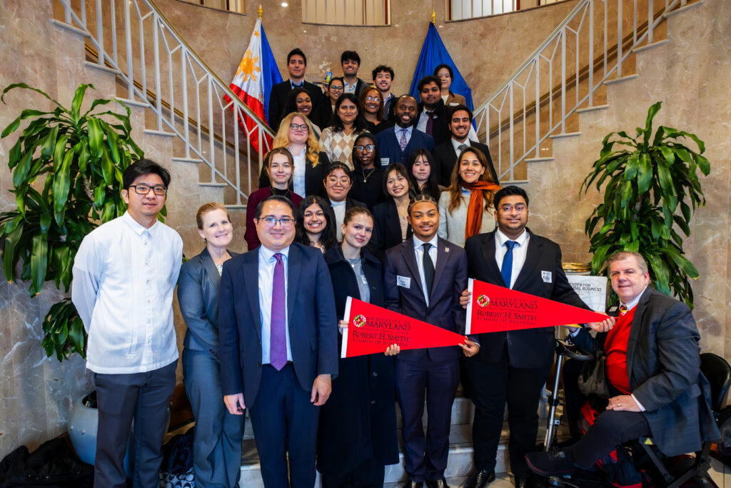 Embassy officials and University of Maryland Robert H. Smith School of Business students conclude a dynamic Embassy Day exchange, underscoring the relationship between Philippine economic diplomacy efforts and American policies on international trade.