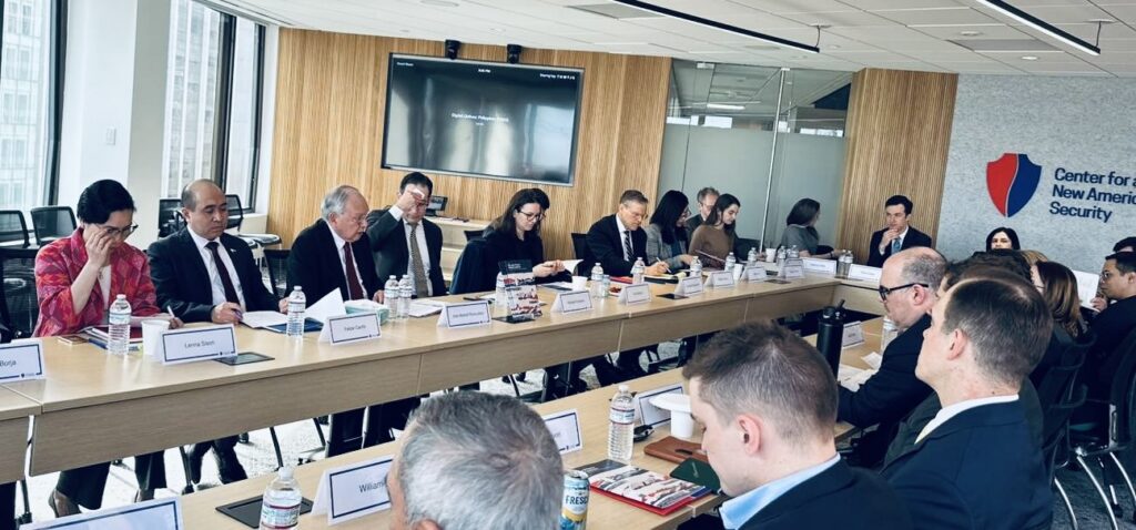 Ambassador Jose Manuel Romualdez, accompanied by Deputy Chief of Mission Felipe Cari&ntilde;o III and Minister Lenna Sison, led a roundtable discussion titled &ldquo;Digital Lifelines: Philippines,&rdquo; organized by the Center for a New American Security (CNAS), on the protection of subsea cables and defense in the Indo-Pacific region.