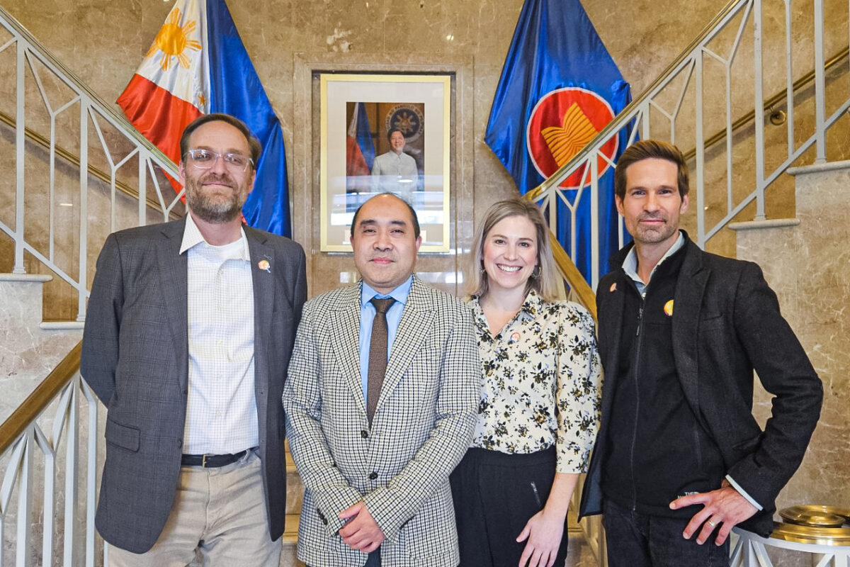 (L-R) World Central Kitchen (WCK) Global General Counsel Aaron Renenger, Deputy Chief of Mission Felipe Cariño III, WCK Chef Corps Director Laura Hayes, and WCK Strategic Relations Director Alexandre Cottin met at the Philippine Embassy in Washington, D.C. to reaffirm their shared commitment to supporting communities affected by crises. The discussion focused on strengthening collaboration to ensure timely access to hot, nutritious meals during natural and man-made disasters in the Philippines, while also promoting the resilience of local food industries during calamities. The meeting underscores the Embassy and WCK’s dedication to preparing for emergencies and fostering sustainable food solutions that can make a difference when it matters most.