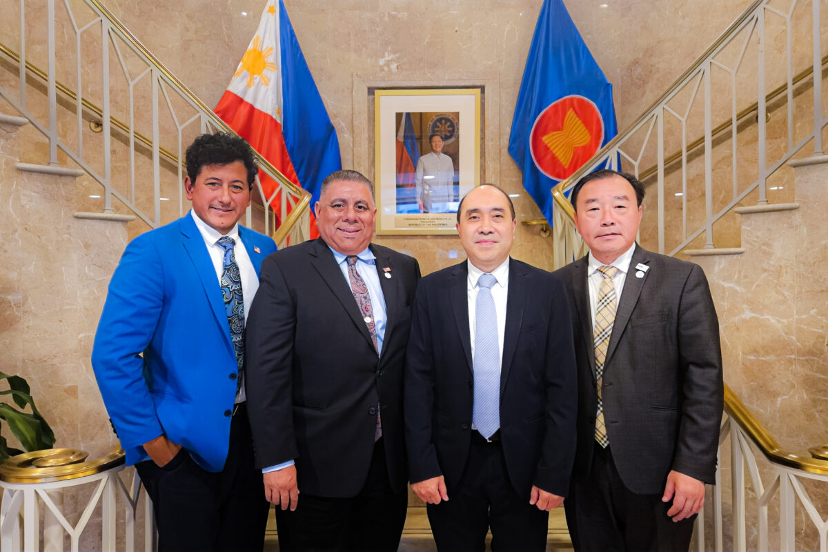 (L-R) San Gabriel City Councilmember Jorge Herrera Avila, Union City Vice Mayor Jaime Pati&ntilde;o, Deputy Chief of Mission Felipe Cari&ntilde;o III, and Union City Councilmember Jeff Wang met at the Philippine Embassy in Washington, D.C. to reaffirm their shared commitment to strengthening Philippines-US relations through sister city partnerships. The discussion highlighted opportunities for deeper collaboration in advancing economic engagement, cultural exchange, and community-driven initiatives that benefit the Filipino diaspora and the greater Californian communities.