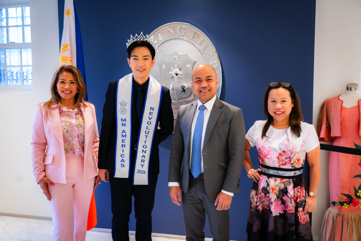 On 27 March 2026, Consul General Velasco met with Mr. Valeriano and leaders of Filipino American Cancer Care (FACC) to discuss shared priorities in partnership and advocacy for the Filipino diaspora. (L-R) FACC Board Member Melanie Due, Mr. Revolutionary 2026 - Americas Dave Valeriano, Consul General Zoilo Velasco, FACC President Josie Ziman.