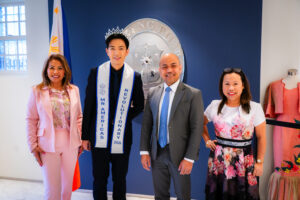On 27 March 2026, Consul General Velasco met with Mr. Valeriano and leaders of Filipino American Cancer Care (FACC) to discuss shared priorities in partnership and advocacy for the Filipino diaspora. (L-R) FACC Board Member Melanie Due, Mr. Revolutionary 2026 - Americas Dave Valeriano, Consul General Zoilo Velasco, FACC President Josie Ziman.