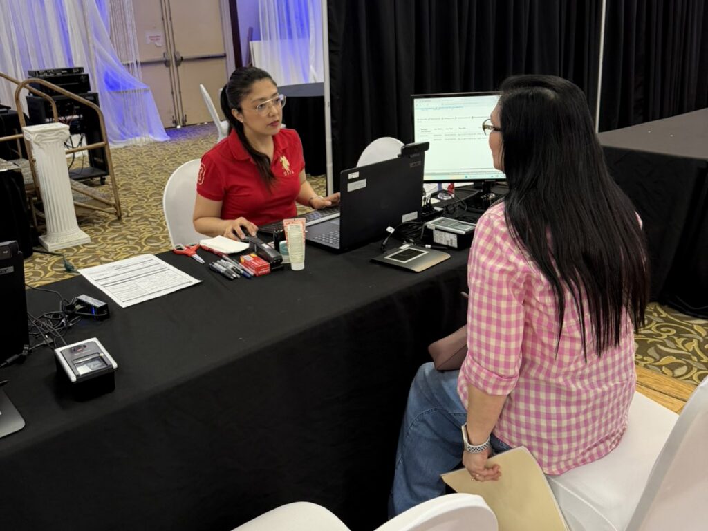 A Filipino registers for overseas voting during the field registration conducted in Tampa, Florida on April 10-12, 2026.