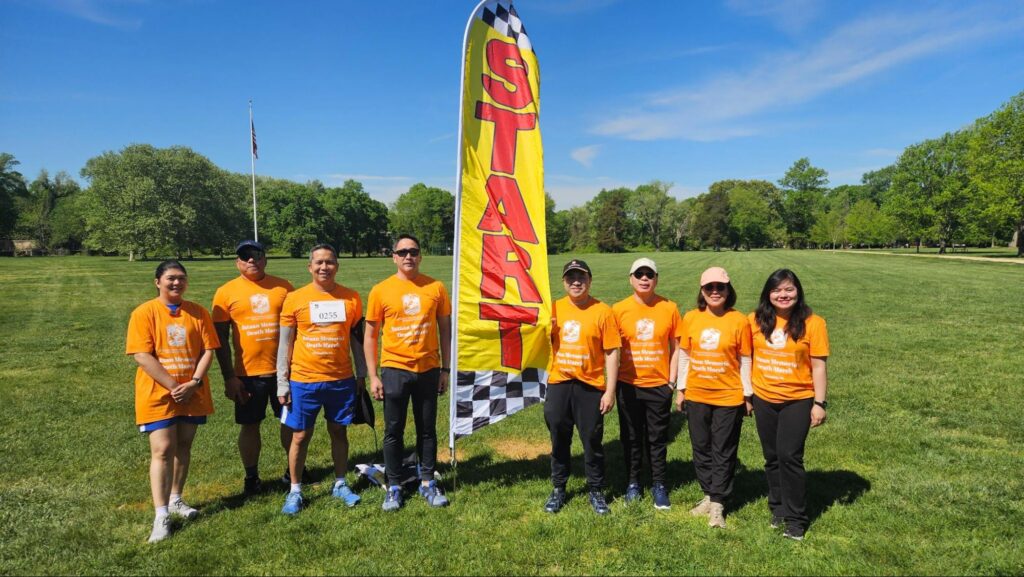 Fresh-faced and full of energy, DCM Felipe Cariño III (center right) is joined by representatives from the Defense Attaché Office, the Migrant Workers Office, and the Welfare Office during the Filipino Veterans Recognition Project (FilVetRep) 2026 Washington, D.C. Bataan Memorial Death March held in Fort Hunt Park.