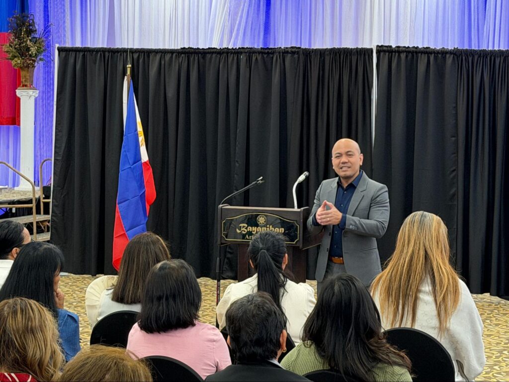 Consul General Velasco briefs new dual citizens before their oath taking ceremony on April 12, 2026.