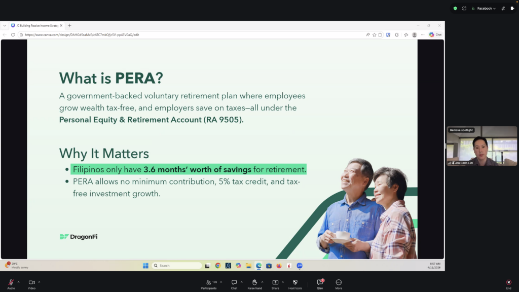 Ms. Glo Granada, the Money Wise Engineer, and Mr. John Carlo Lim, Co-Founder and CEO of DragonFi Securities Inc., served as resource speakers during the webinar.