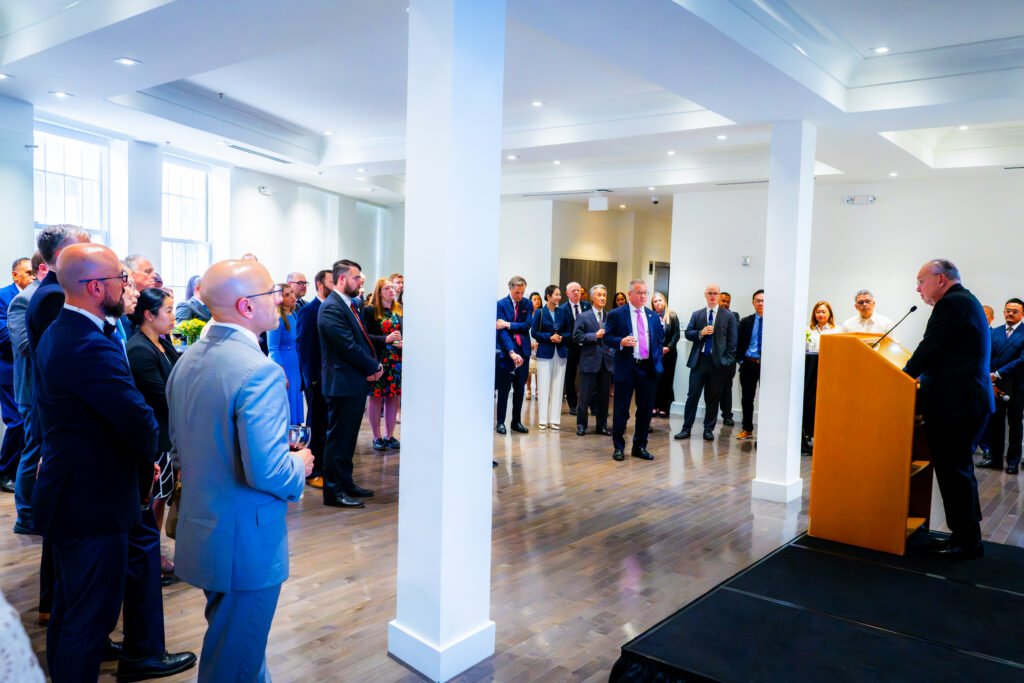 Ambassador Romualdez highlights the Philippines&rsquo; commitment to the rule of law and peaceful settlement of disputes during his opening remarks at the reception.