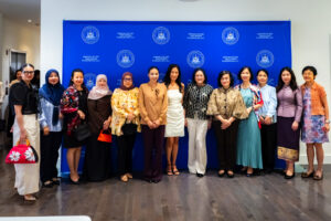 Spouses of the ASEAN Ambassadors in Washington, D.C. together with Filipino American entrepreneur Ms. Tanya Maynigo (center), Founder of Brindle Boxer Kombucha, following an interactive seminar and guided tasting that demonstrated the versatility of Filipino flavors in the world of kombucha.
