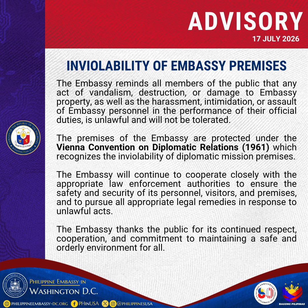 PSA Inviolability of Embassy Premises