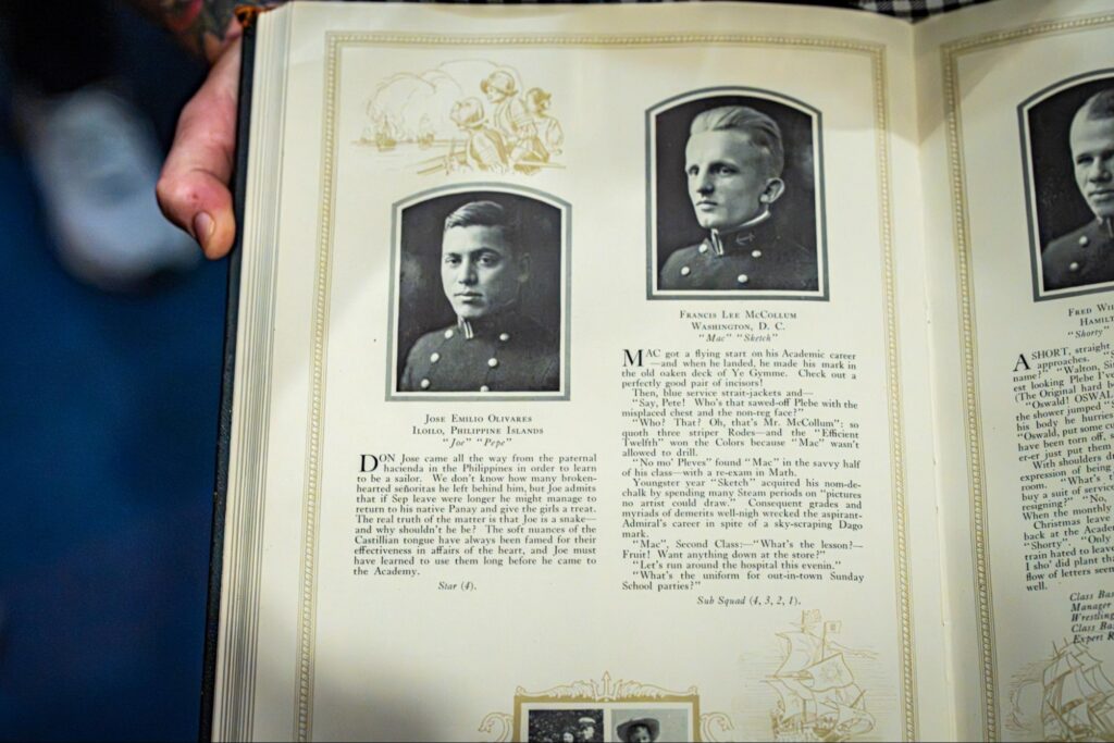 The yearbook photo of Col. Jose Emilio Olivares, who in 1923 became the first Filipino graduate of the USNA.