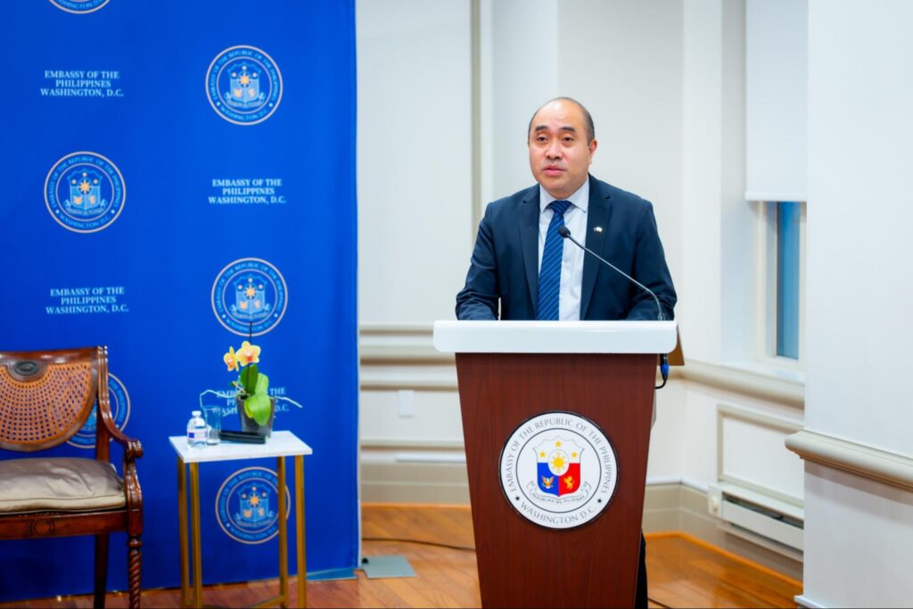 Deputy Chief of Mission Cari&ntilde;o delivers welcome remarks to open the event.