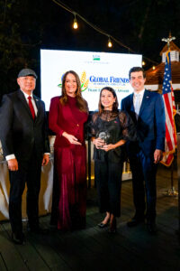 San Miguel Foundation Executive Director Kin Lichauco (second from right) receiving the Trade Excellence Award from USDA Secretary Brooke Rollins (second from left) and Under Secretary Luke Lindberg (right), with Agriculture Counsellor Lupiño Lazaro, Jr. (left) (photo credit: USDA)