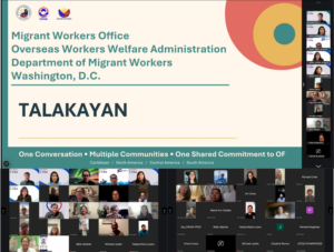 MWO-OWWA Washington, D.C. held a virtual forum entitled, "Talakayan: MWO-OWWA WDC OFW Program Updates," on October 21, 2026, bringing together a total of 53 Filipino community leaders across the U.S. and Caribbean to share updates on OFW programs, digital services, and educational assistance.