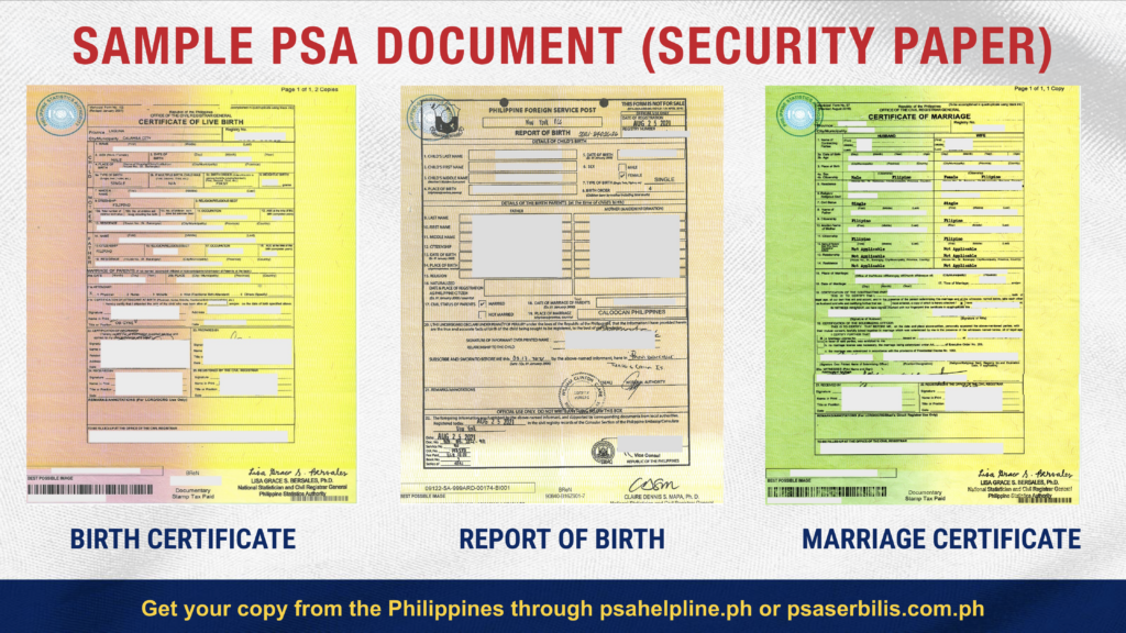 SAMPLE PSA DOCUMENT SECURITY PAPER